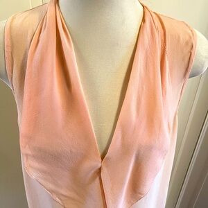 NWOT. BABATON sleeveless silk Vneck tunic.  Size L   Soft salmon pink.